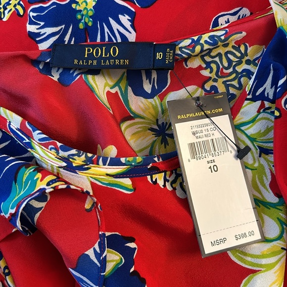 NWT Polo Ralph Lauren Hawaiian Ruffle Dress Size 10 - Picture 6 of 6